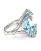18KW Aquamarine and Diamond Ring